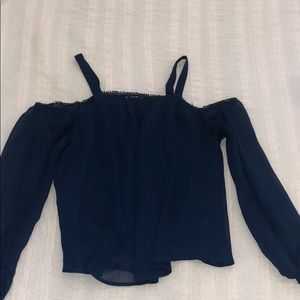 Navy off the shoulder blouse